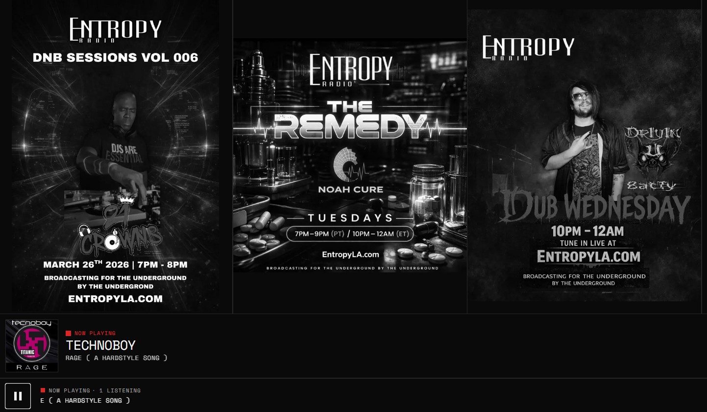 Entropy Radio streaming platform
